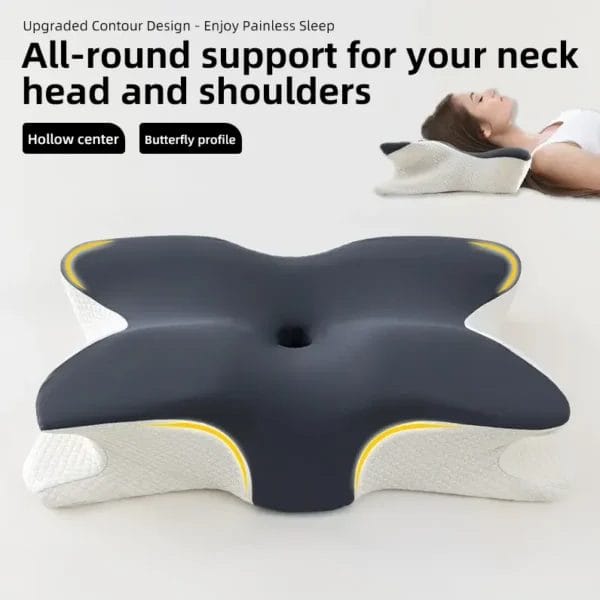 Butterfly Shape Pillow for Sleep Apnea and Neck Protection